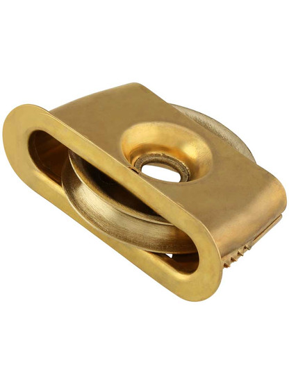 Wrought Brass Press-Fit Sash Pulley - 2-Inch Diameter Wheel
